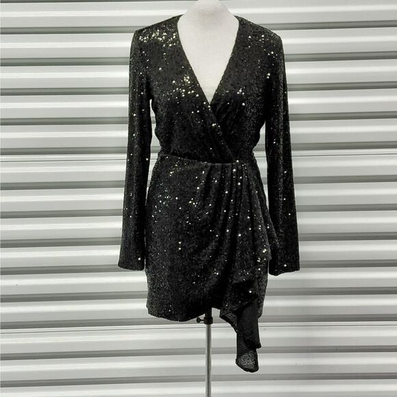 $498 NWT Ronny Kobo Women's Jerry Dress XS Black Sequin Formal Cocktail Party - Picture 1 of 14